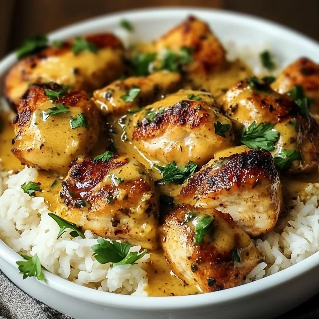 Schnelles Honig-Senf-Hähnchen mit Reis