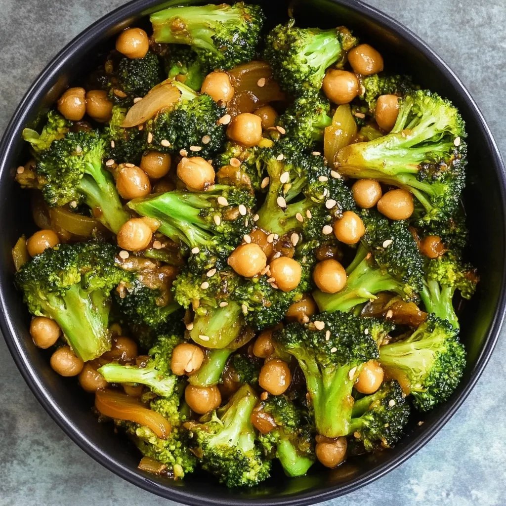 Knoblauch Brokkoli Wok mit Kichererbsen