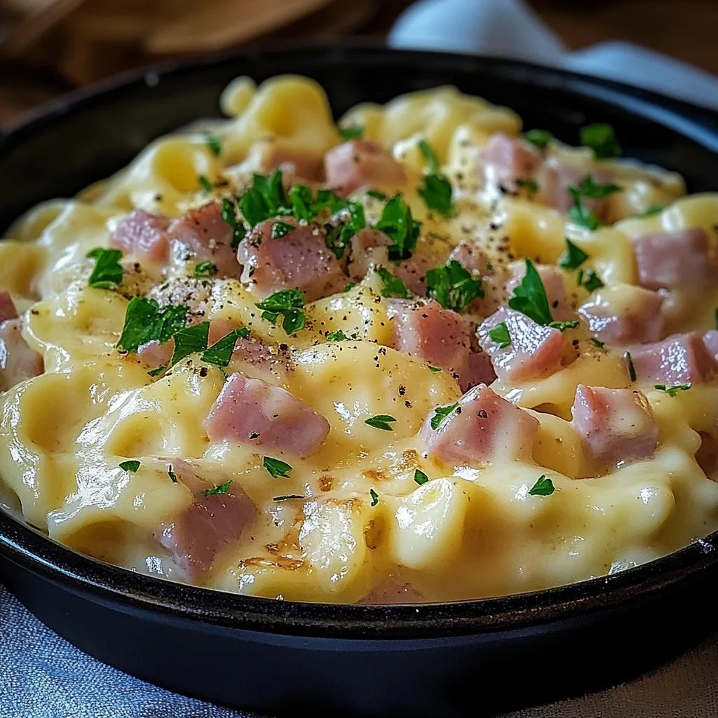 Käse, Schinken und Sahne-Spätzle