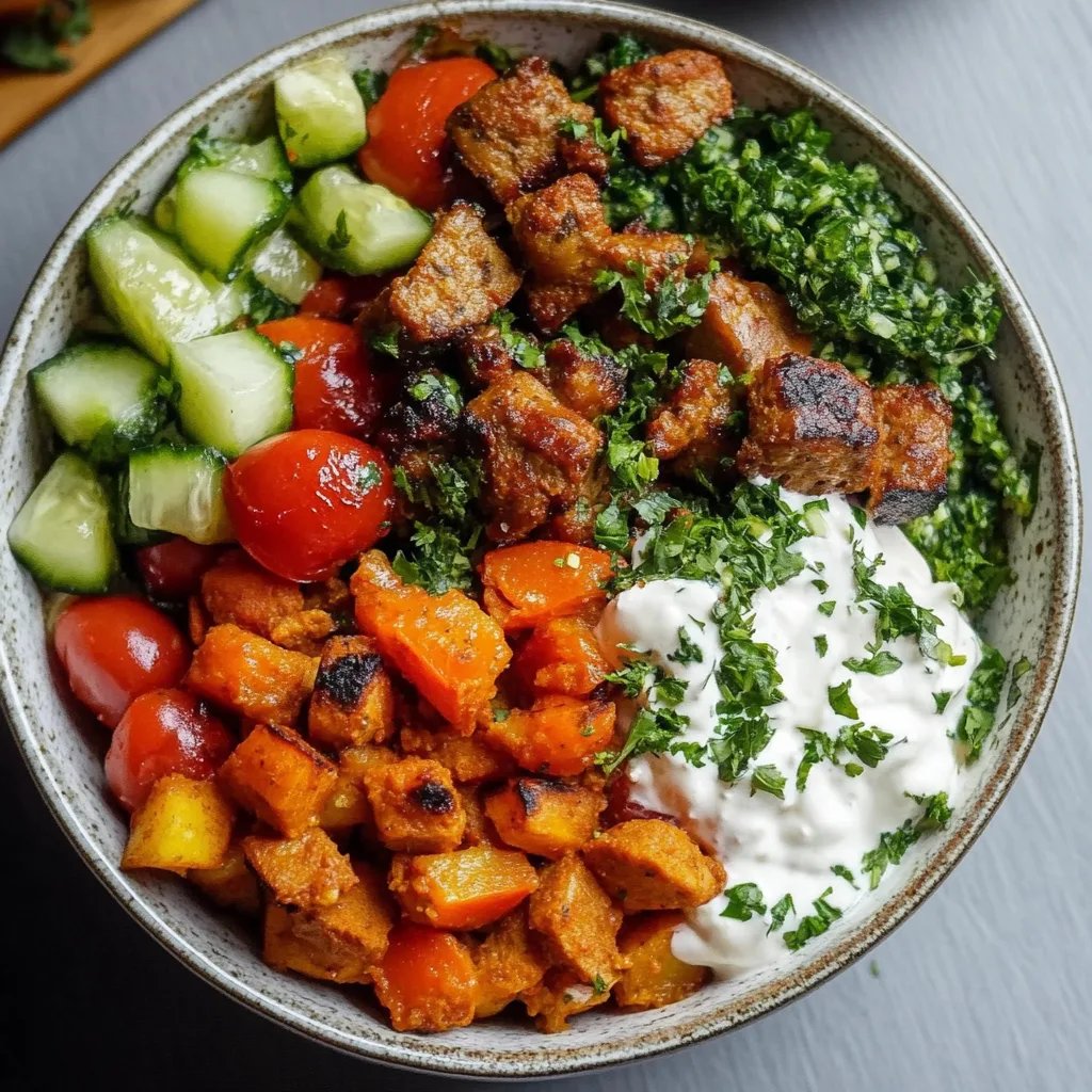 Kebab-Bowl mit hohem Eiweißgehalt