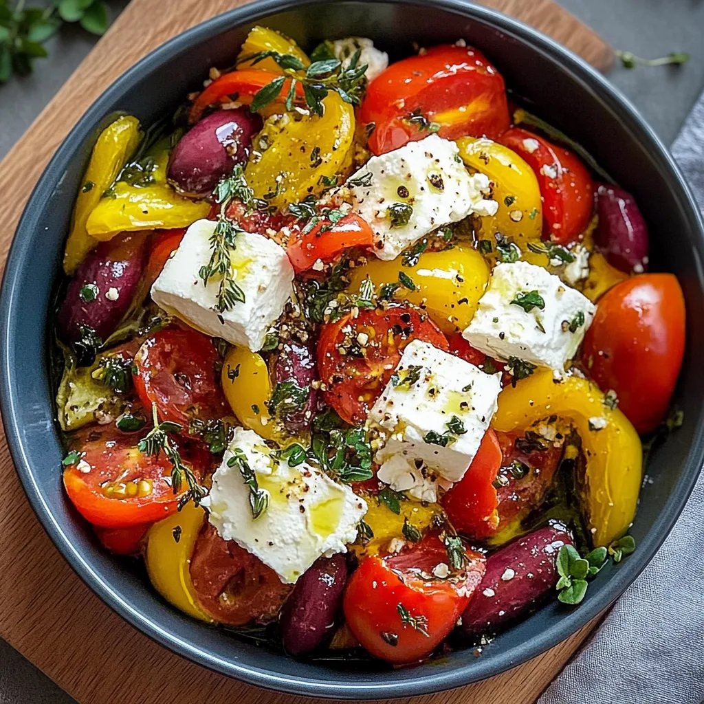 Gebackener Feta auf mediterranem Gemüse